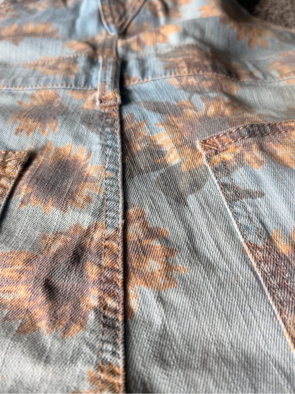 Sunflower Print Denim Overall Dungarees - Picture 12 of 13